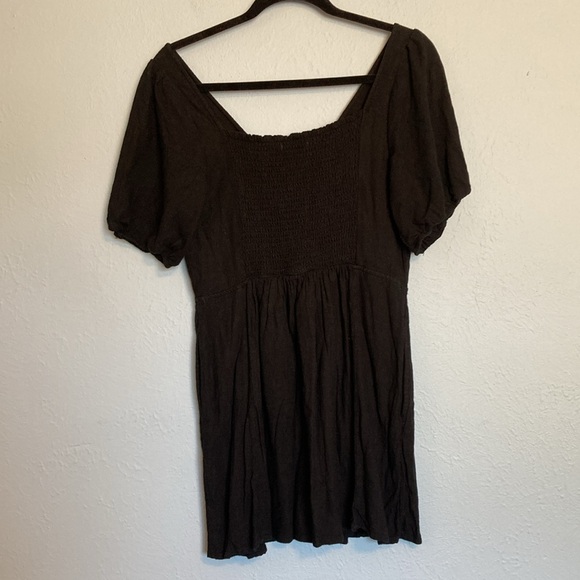 Abercrombie & Fitch Womens Size M Black Mini Smocked Back Front Cut Out Dress - Picture 7 of 13